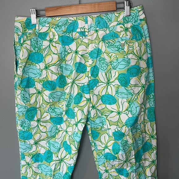 Lilly Pulitzer x Vintage Crab Snail Crustacean Floral Cropped Pants - Picture 7 of 9